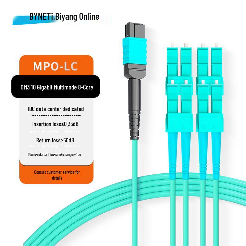 BYNET Multimode MPO-LC Fiber Optic Patch Cable 3m
BYNET Multimode MPO-LC Fiber Optic Patch Cable 3m