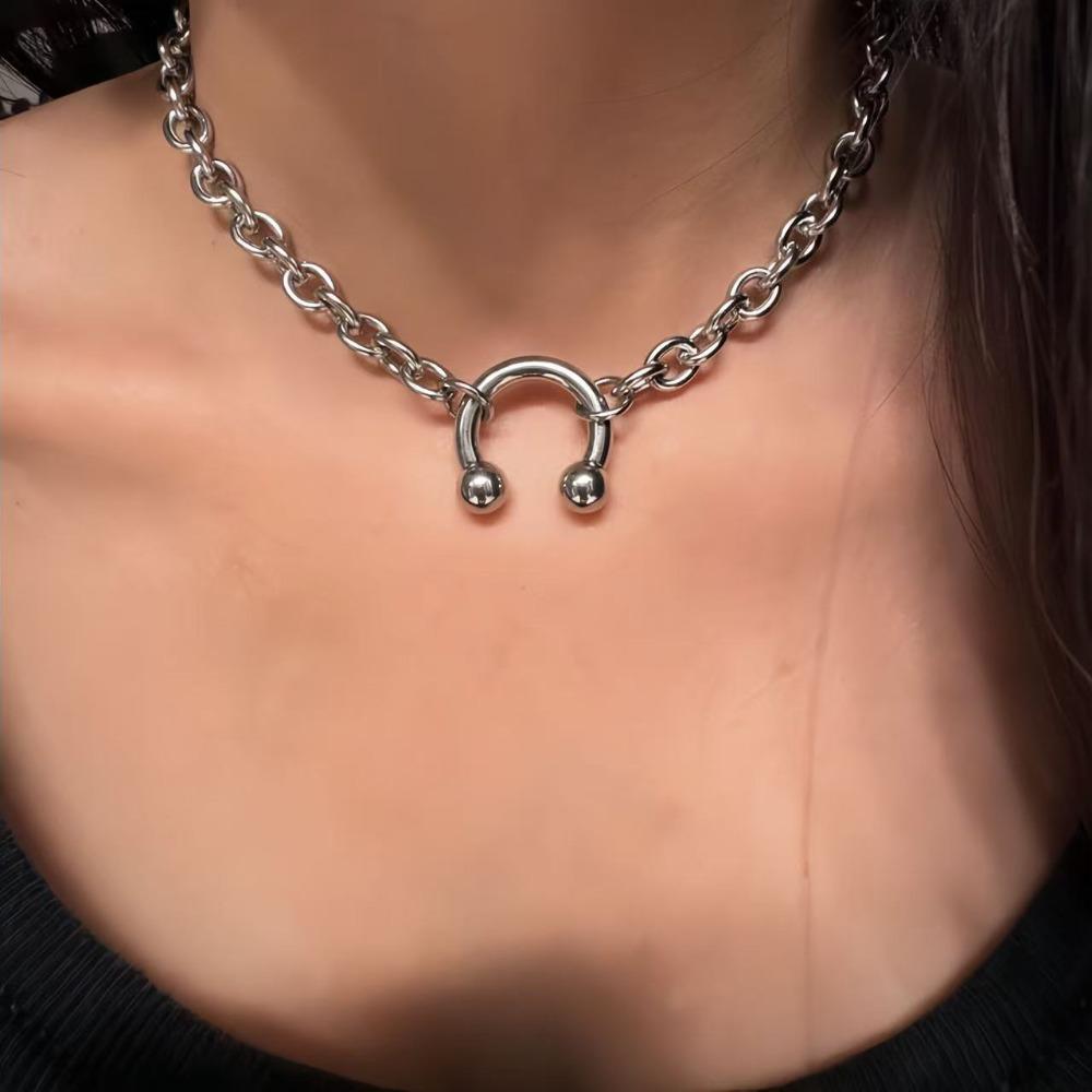 Hip Hop Punk Sliver Color Stainless Steel Geometry U-shaped Horseshoe Nail Pendant Necklace for Men Women Collar Chain Jewelry
Hip Hop Punk Sliver Color Stainless Steel Geometry U-shaped Horseshoe Nail Pendant Necklace for Men Women Collar Chain Jewelry
