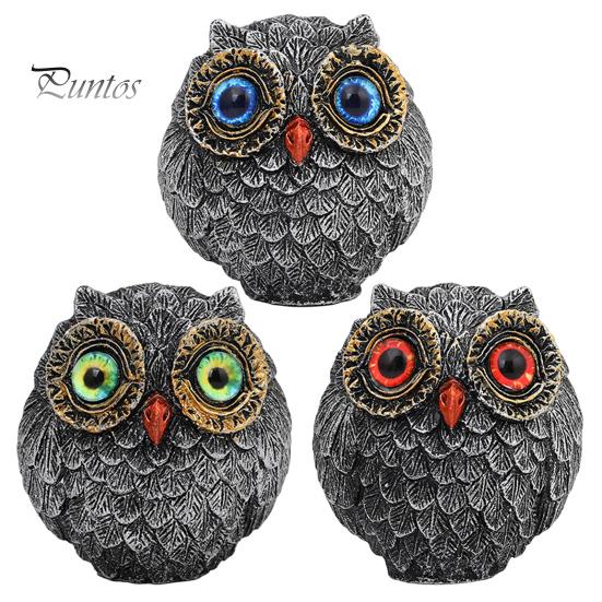 Миниатюрная фигурка совы-хранителя, украшение из смолы, сова-счастливчик, настольная статуэтка мудрого наблюдателя, пухлая сова с большими глазами, подарок для любителей птиц разноцветный