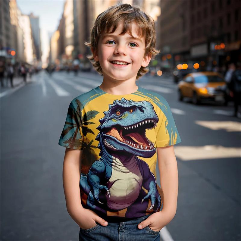 Summer 3D Digital Printed Cartoon Dinosaur Series Loose Daily Versatile T-shirt Round Neck Short Sleeved Shirt 170
Summer 3D Digital Printed Cartoon Dinosaur Series Loose Daily Versatile T-shirt Round Neck Short Sleeved Shirt 170