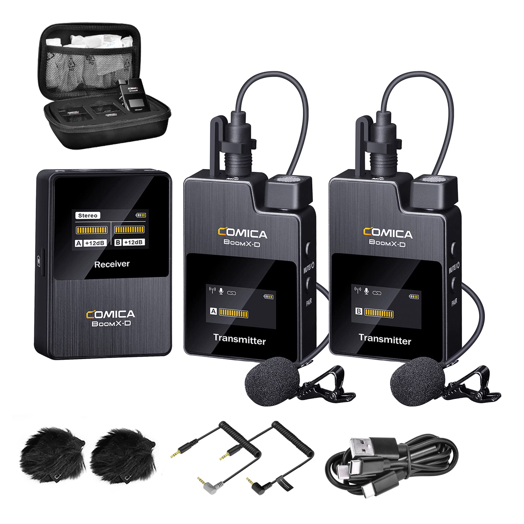 Wireless Microphone System Comica BoomX-D2 External Microphone 2.4G Digital Wireless Microphone Multifunctional Small Stereo Microphone 3.5mm
Wireless Microphone System Comica BoomX-D2 External Microphone 2.4G Digital Wireless Microphone Multifunctional Small Stereo Microphone 3.5mm