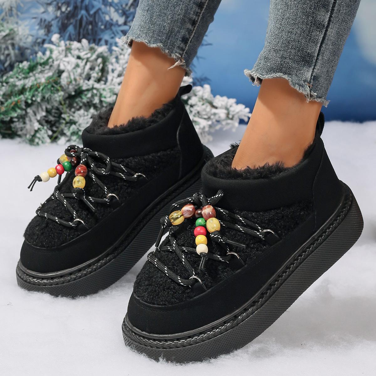 Fashion Casual Short Plush Women s Snow Boots 2025 Winter Bohemia Colored Beads Lace Up Faux Fur Ankle Boots Thick Bottom Furry Shoes 36 чорний
Fashion Casual Short Plush Women s Snow Boots 2025 Winter Bohemia Colored Beads Lace Up Faux Fur Ankle Boots Thick Bottom Furry Shoes 36 чорний