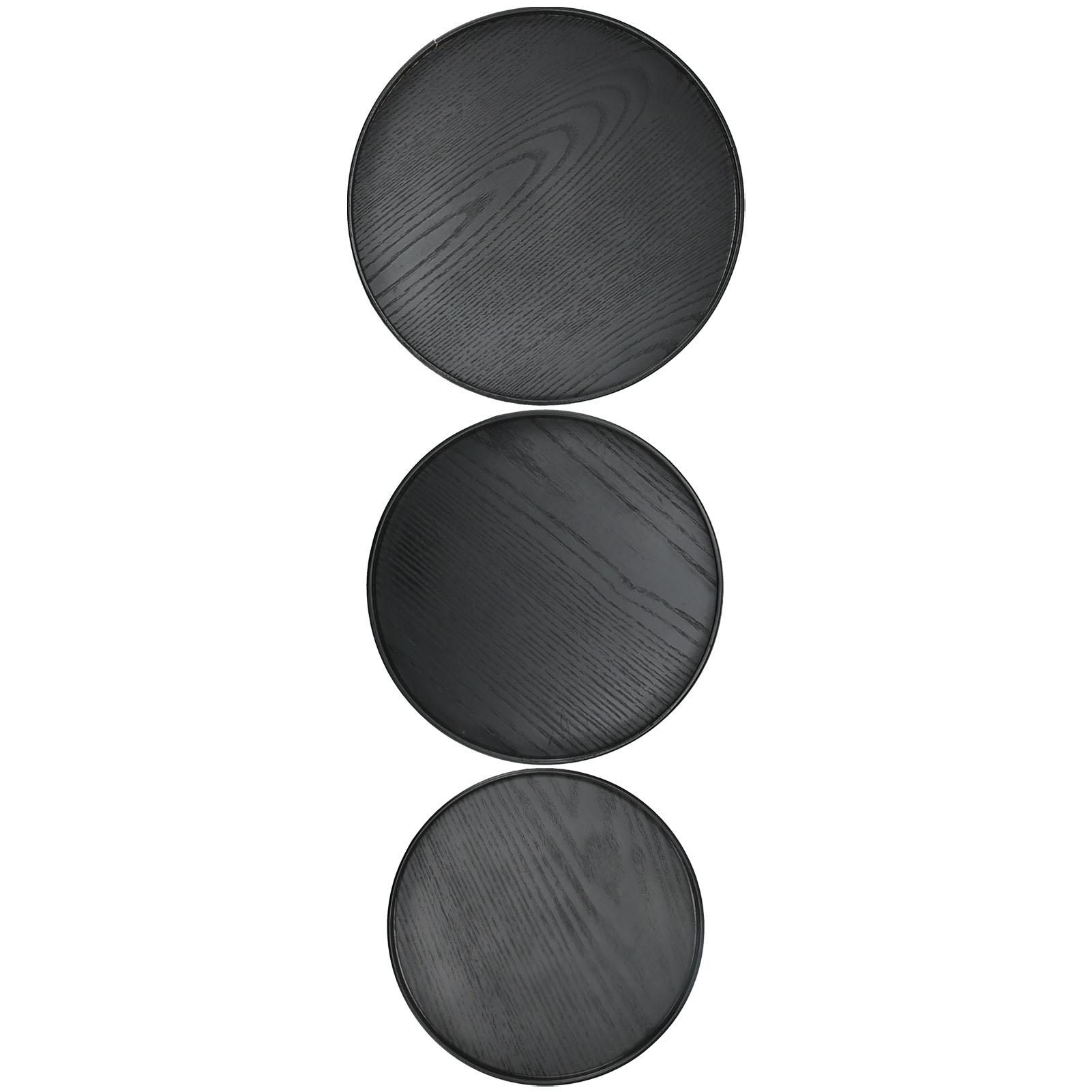 3Pcs Set 30cm 27cm 24cm Diameter Round Black Wooden Tray Tableware Dessert Fruit Tray for Home Hotel
3Pcs Set 30cm 27cm 24cm Diameter Round Black Wooden Tray Tableware Dessert Fruit Tray for Home Hotel