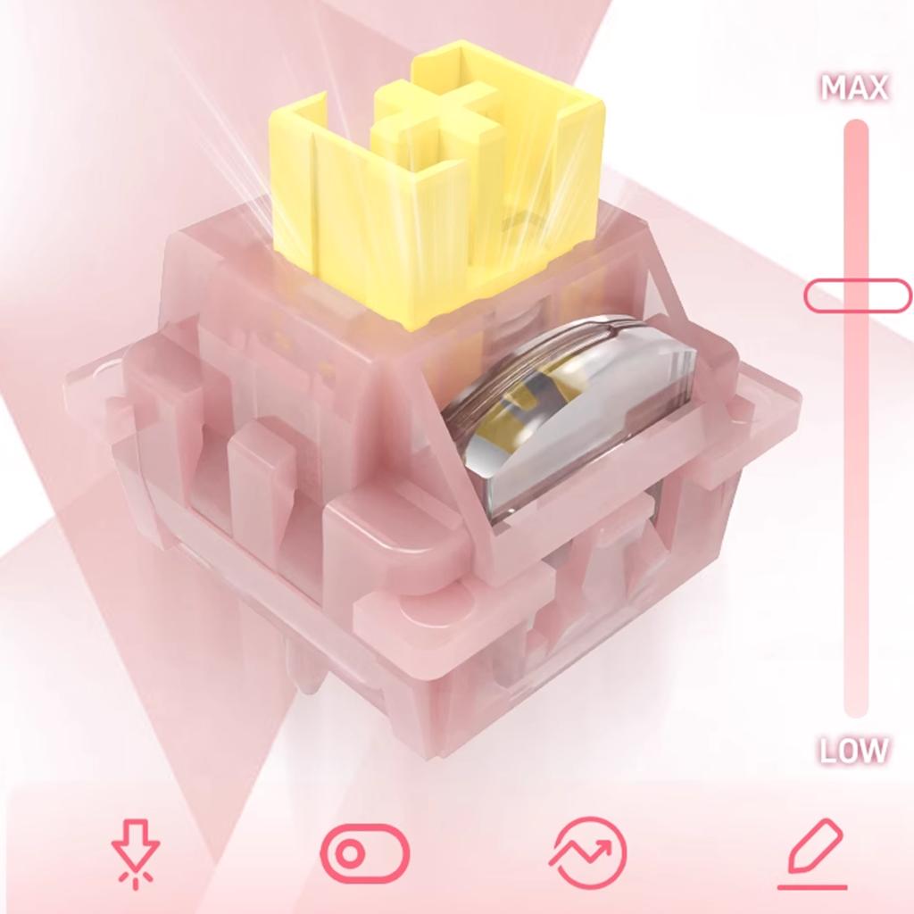 OUTEMU Magnetic Silent Peach Switch Customized Magnetic Mechanical Keyboard 40g Linear HIFI RGB SMD For wooting Leobog Hero68 HE 4 PCS
OUTEMU Magnetic Silent Peach Switch Customized Magnetic Mechanical Keyboard 40g Linear HIFI RGB SMD For wooting Leobog Hero68 HE 4 PCS