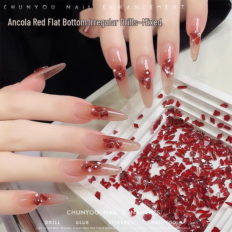Innovative Angola Red Irregular Nail Art Rhinestones - New Year K9 Flat Bottom Nail Decorations Angola Red Small Flat-Back Rhinestones 100 pcs
Innovative Angola Red Irregular Nail Art Rhinestones - New Year K9 Flat Bottom Nail Decorations Angola Red Small Flat-Back Rhinestones 100 pcs