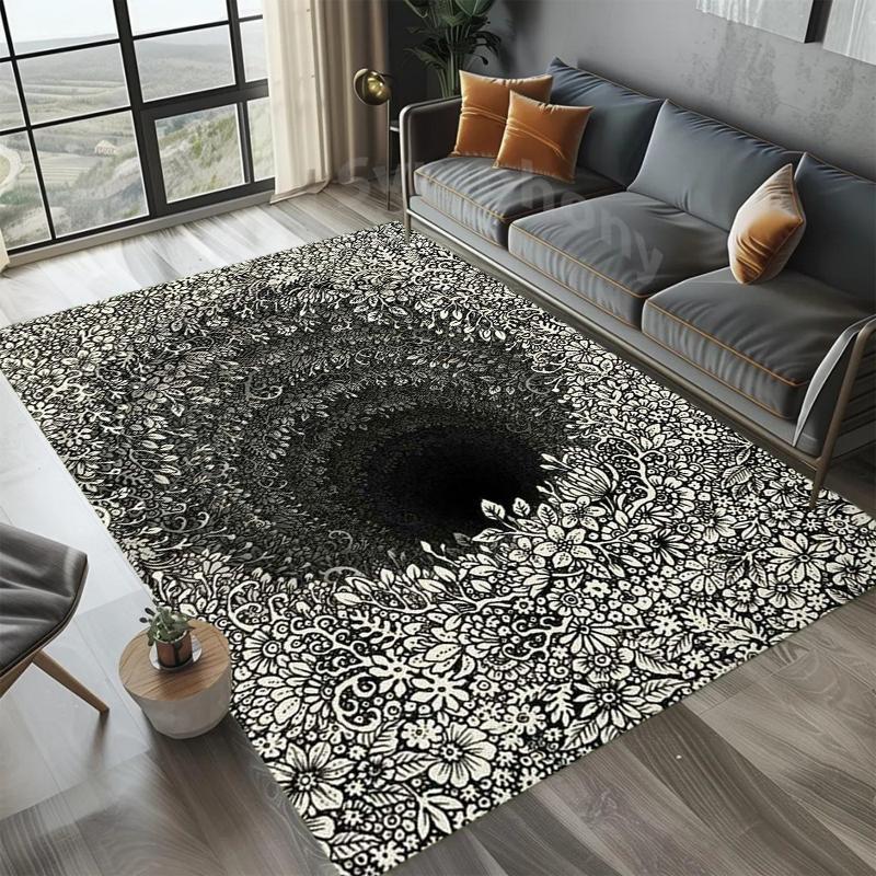 Black White 2D Visual Spiral Floral Area Rug Hypnotic Illusion Pattern Durable Low-Pile Carpet for Living Room Bedroom Entryway 40x60cm
Black White 2D Visual Spiral Floral Area Rug Hypnotic Illusion Pattern Durable Low-Pile Carpet for Living Room Bedroom Entryway 40x60cm