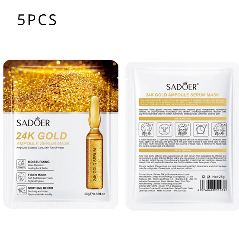 SADEOR 24K Gold Ampoule Essence Mask Hydrating Moisturizing Mask 5pcs
SADEOR 24K Gold Ampoule Essence Mask Hydrating Moisturizing Mask 5pcs
