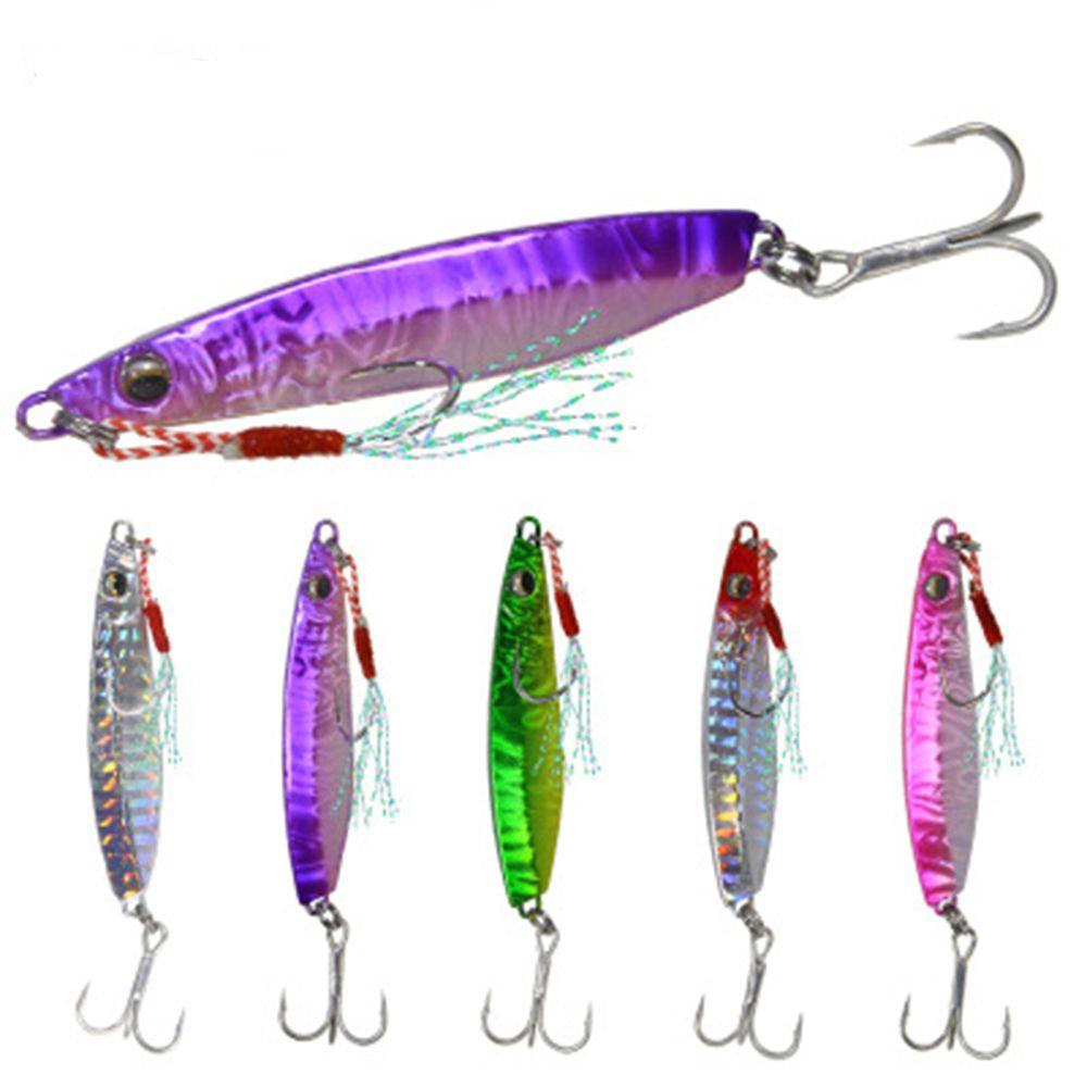 Bass Hook 18G-25G-35G-45G Minnow Spinning Baits Feather Metal Fishing Lures Jig Bait Lead Casting