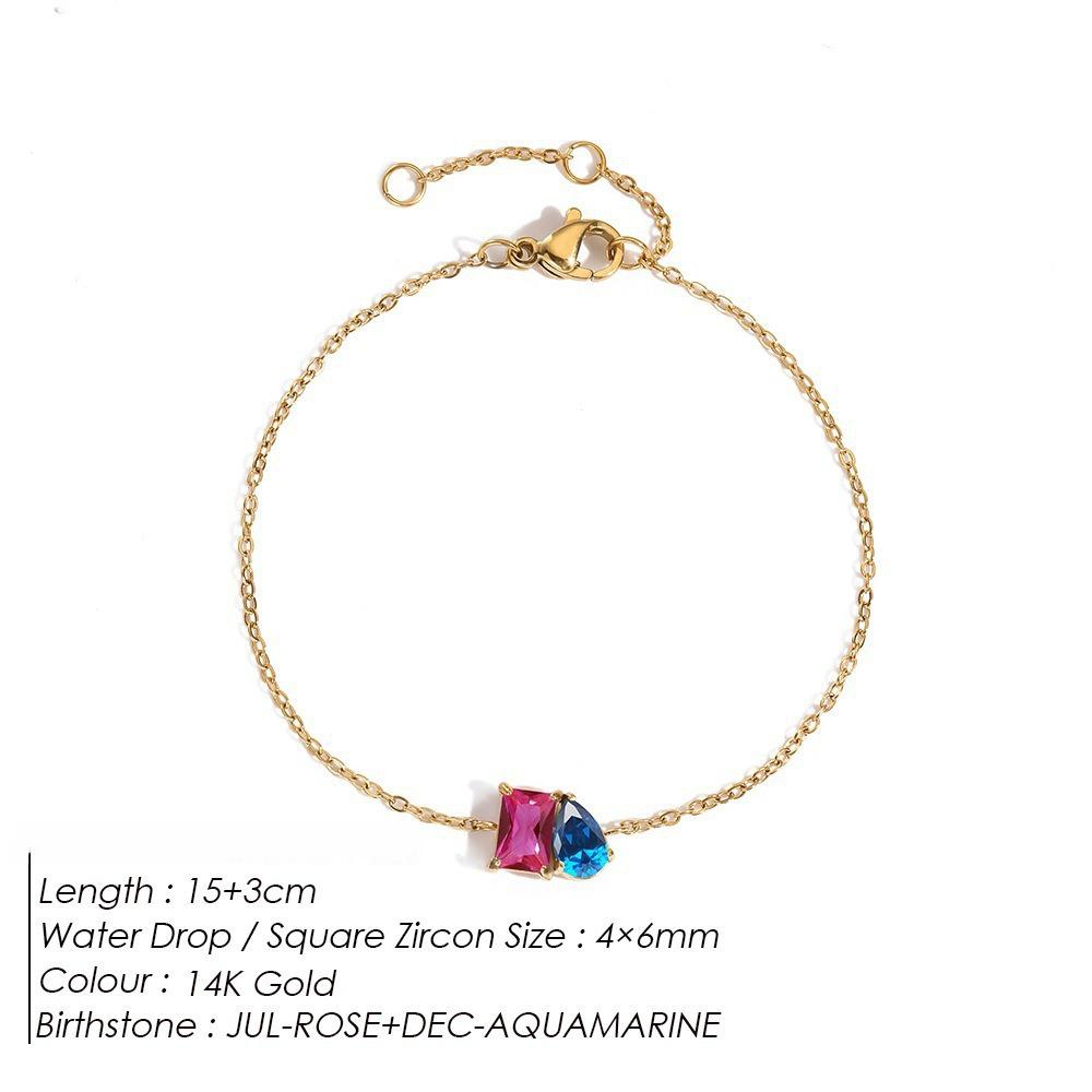 St. Delan Zodiac Stones Zircon Square Drop Bracelet - Elegant Fashion Jewelry 14k Gold Plated
St. Delan Zodiac Stones Zircon Square Drop Bracelet - Elegant Fashion Jewelry 14k Gold Plated