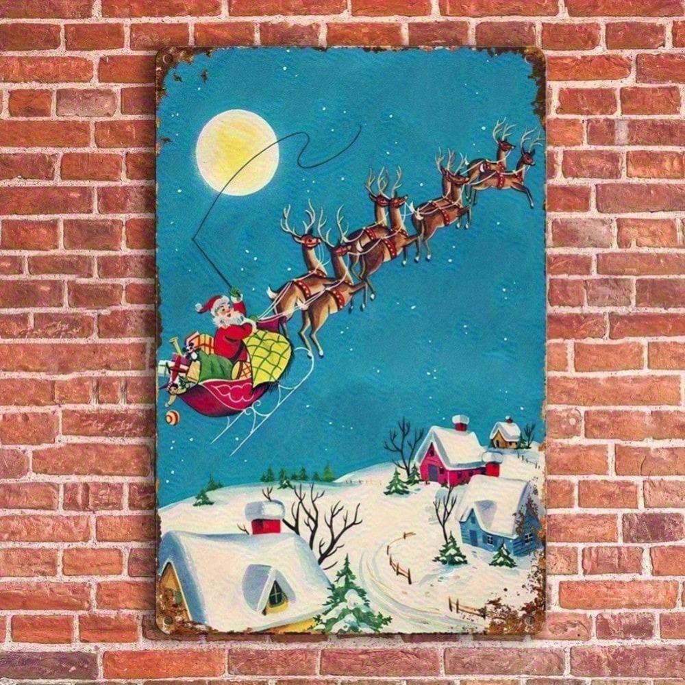 Vintage Santa Metal Tin Sign Wall Art Christmas Sleigh Reindeer Winter Decor for Home Bar Cafe Indoor Outdoor Holiday Gift 20x30 різнокольоровий
Vintage Santa Metal Tin Sign Wall Art Christmas Sleigh Reindeer Winter Decor for Home Bar Cafe Indoor Outdoor Holiday Gift 20x30 різнокольоровий