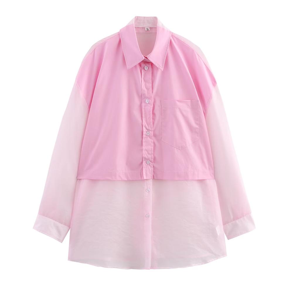 Spring/Summer 2025 Women s Transparent Patchwork Lapel Shirt - Versatile & Loose Fit Small
Spring/Summer 2025 Women s Transparent Patchwork Lapel Shirt - Versatile & Loose Fit Small