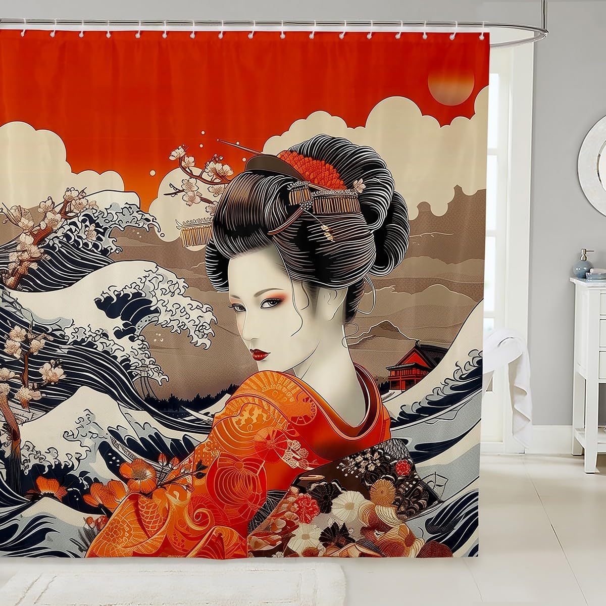 Japan Geishas Bathroom Curtain Japanese Style Shower Curtain Pink Romantic Cherry Blossom Bath Curtains For Kids Teen Adults W60H190(CM)-1 Pcs
Japan Geishas Bathroom Curtain Japanese Style Shower Curtain Pink Romantic Cherry Blossom Bath Curtains For Kids Teen Adults W60H190(CM)-1 Pcs