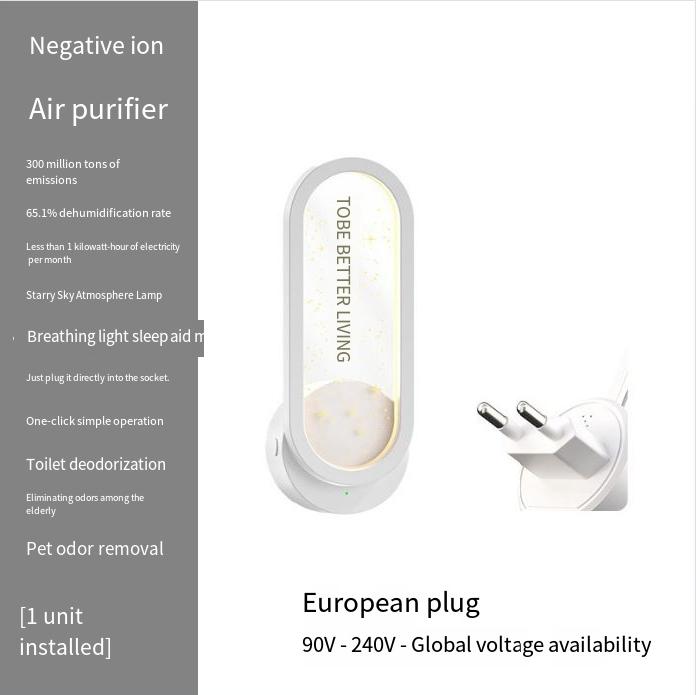 1PC small negative ion air purifier, toilet, bathroom, odor removal, deodorization, formaldehyde removal device, star atmosphere light білий
1PC small negative ion air purifier, toilet, bathroom, odor removal, deodorization, formaldehyde removal device, star atmosphere light білий