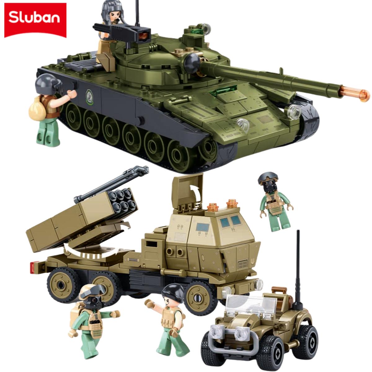 Sluban 557Pcs Hunting And Annihilating Raid Tank Construction Blocks Military Counter-Aircraft Rocket Educational Toys For Kids
Sluban 557Pcs Hunting And Annihilating Raid Tank Construction Blocks Military Counter-Aircraft Rocket Educational Toys For Kids