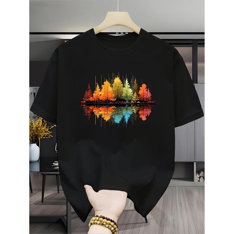 Men S Casual Round-Neck T-Shirt Featuring a Design of Maple Leaves And Lake Reflections, Comfortable, Machine Washable, Breathable 4XL чорний
Men S Casual Round-Neck T-Shirt Featuring a Design of Maple Leaves And Lake Reflections, Comfortable, Machine Washable, Breathable 4XL чорний