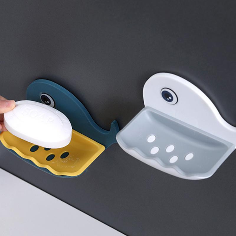 Домашняя кухня Милый мультфильм Простой домашний жилой сливной ящик для мыла Настенная полка Мыльница Модный держатель для мыла Ванная комната Форма кита Разработанные инструменты