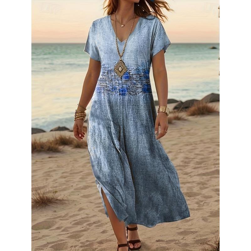 Sunflower Print Side Slit Women S V-Neck Short Sleeved Beach Dress Dress XL
Sunflower Print Side Slit Women S V-Neck Short Sleeved Beach Dress Dress XL