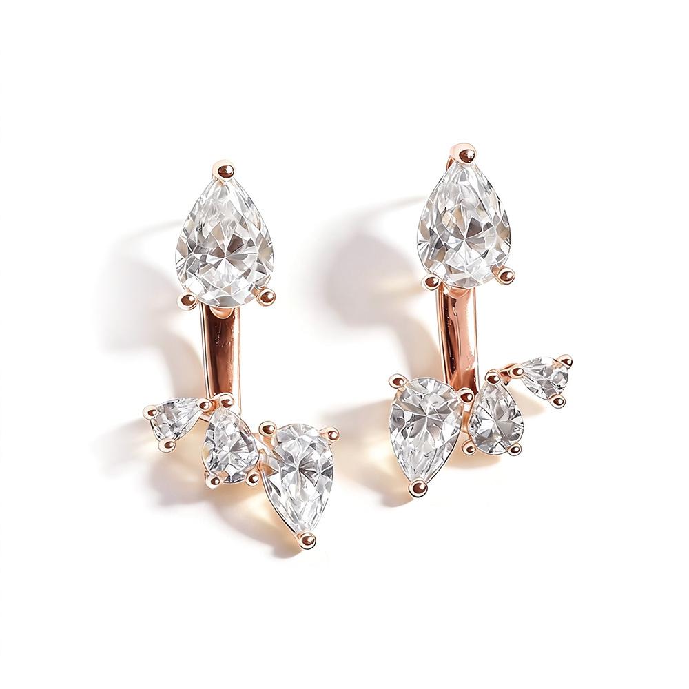 Multi-Stone Teardrop Moissanite Earrings - 925 Sterling Silver Plated 18K Gold Dangle Earrings for Women Luxury Sparkling Jewelr рожевий колір золота
Multi-Stone Teardrop Moissanite Earrings - 925 Sterling Silver Plated 18K Gold Dangle Earrings for Women Luxury Sparkling Jewelr рожевий колір золота