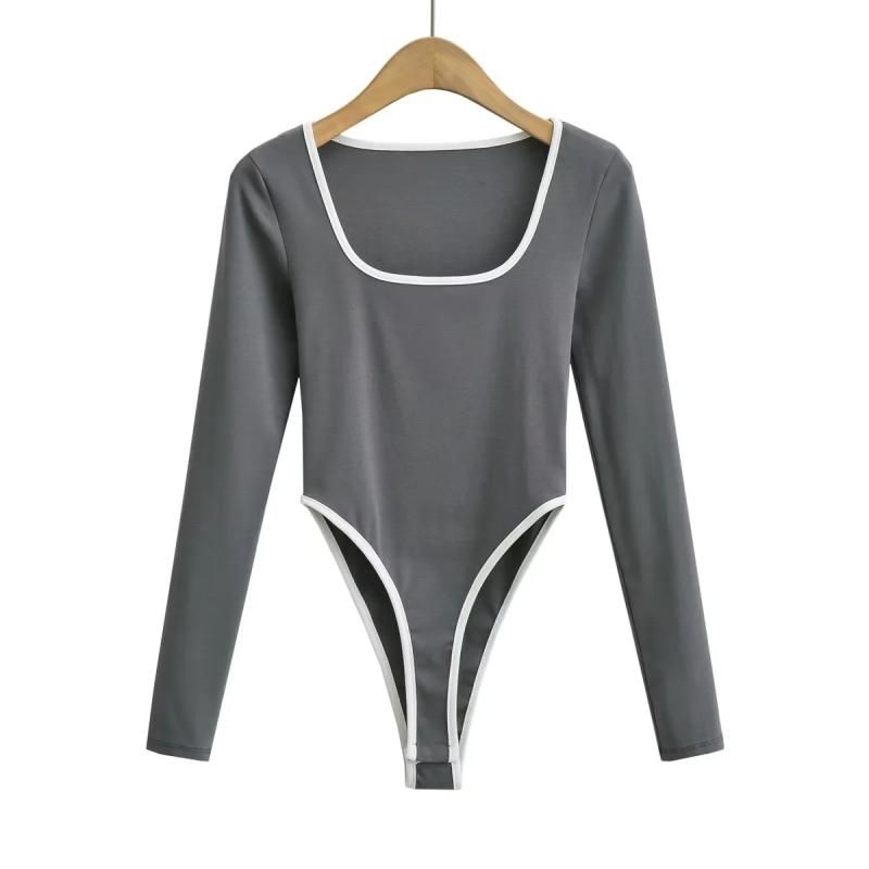 U-Neck Contrast Color Fit Stretch Crotch Women s T-shirt Color Contrast Patchwork One-Piece One-Piece Fashion Sexy High Fork Base Tops Gray M
U-Neck Contrast Color Fit Stretch Crotch Women s T-shirt Color Contrast Patchwork One-Piece One-Piece Fashion Sexy High Fork Base Tops Gray M