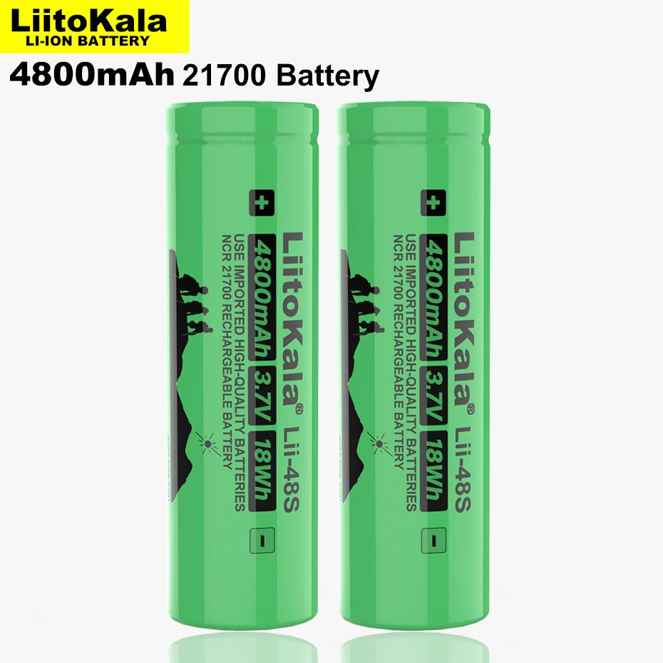 LiitoKala Lii-48S 3.7V 4800mAh 21700 Li-lon Rechargeable Battery 9.6A Power 2C Rate Discharge Ternary Lithium Batteries 1PCS
LiitoKala Lii-48S 3.7V 4800mAh 21700 Li-lon Rechargeable Battery 9.6A Power 2C Rate Discharge Ternary Lithium Batteries 1PCS
