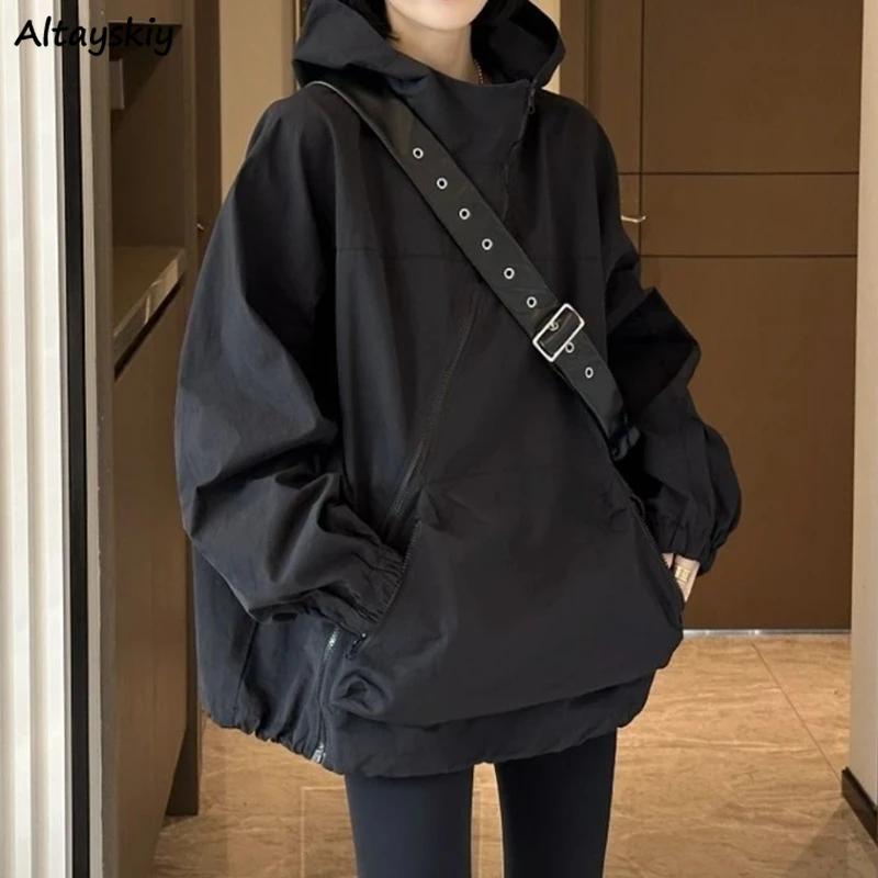 Ladies Hooded Jackets Diagonal Zipper Vintage Autumn Baggy Fashion Outdoor Leisure All-match Lady XXL чёрный
Ladies Hooded Jackets Diagonal Zipper Vintage Autumn Baggy Fashion Outdoor Leisure All-match Lady XXL чёрный