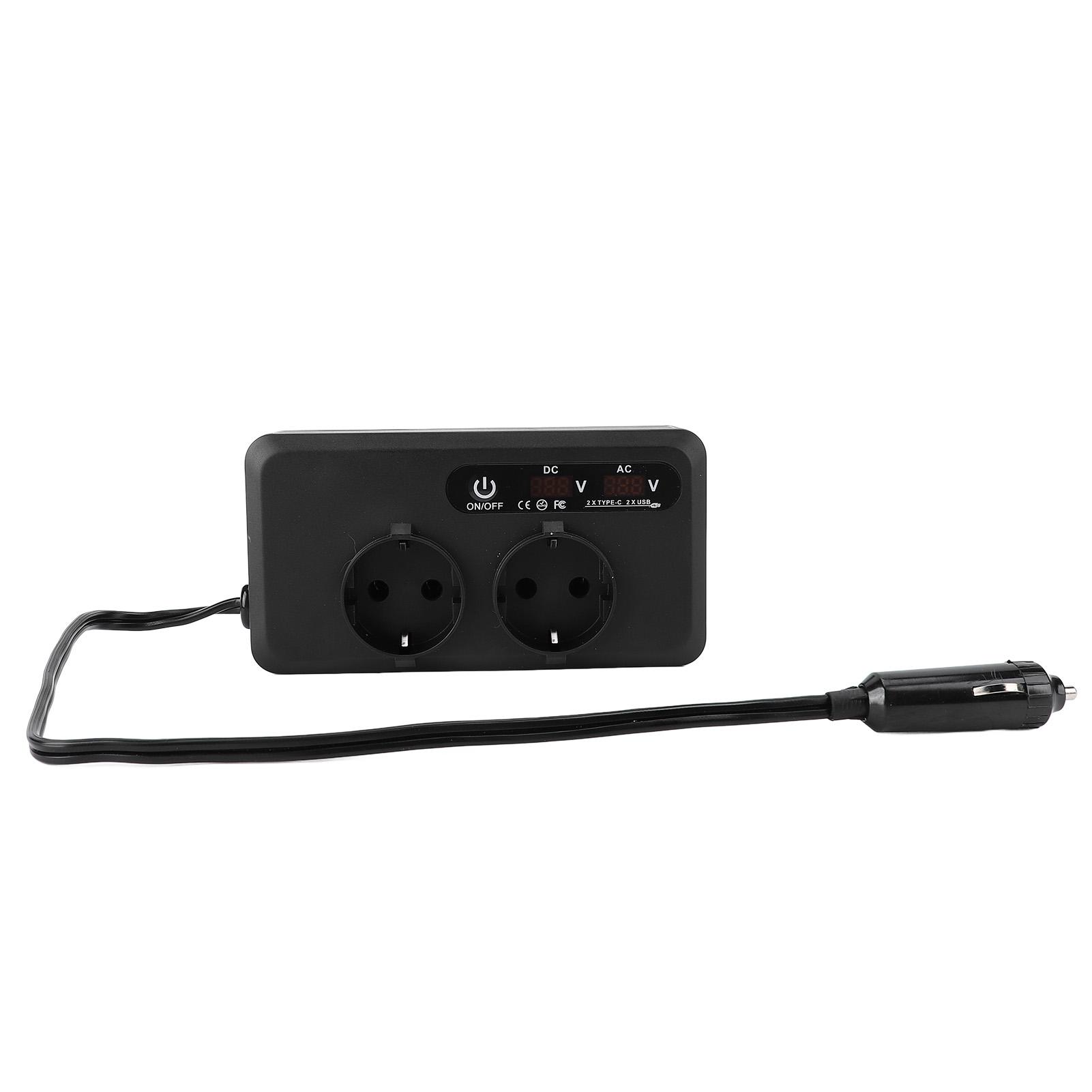 Car Power Inverter 200W 2xAC Sockets 2xUSB 2xType C Ports 12V Car Inverter Charger for Electrical EU Plug
Car Power Inverter 200W 2xAC Sockets 2xUSB 2xType C Ports 12V Car Inverter Charger for Electrical EU Plug