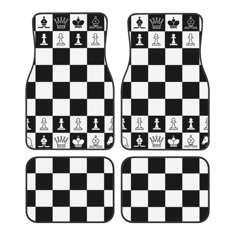 Black and White Chess Board Car Floor Mats Set of 4 Pcs Universal Non Slip Front and Rear Foot Mats Auto Interior Protector 4pcs
Black and White Chess Board Car Floor Mats Set of 4 Pcs Universal Non Slip Front and Rear Foot Mats Auto Interior Protector 4pcs