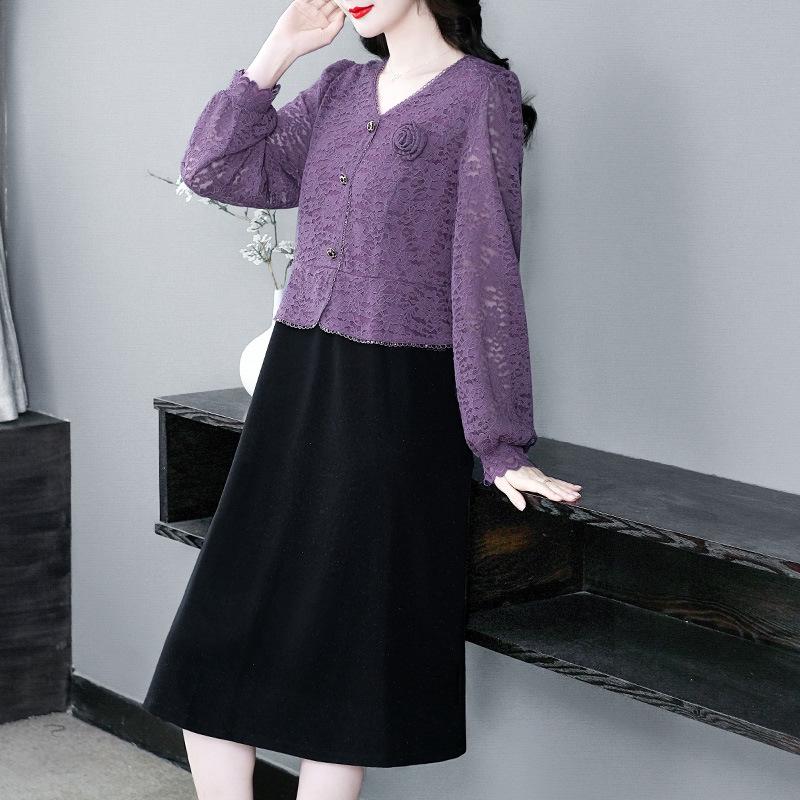 Spring Plus Size Lace Luxury Long Sleeve Dress for Women XL (120-140 lbs) фиолетовый
Spring Plus Size Lace Luxury Long Sleeve Dress for Women XL (120-140 lbs) фиолетовый