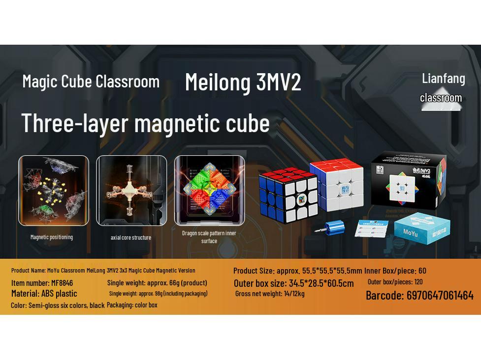 Magic Domain Charming Dragon 3Mv2 Magnetic 3-Layer Magic Cube Levitation Version Toy
Magic Domain Charming Dragon 3Mv2 Magnetic 3-Layer Magic Cube Levitation Version Toy