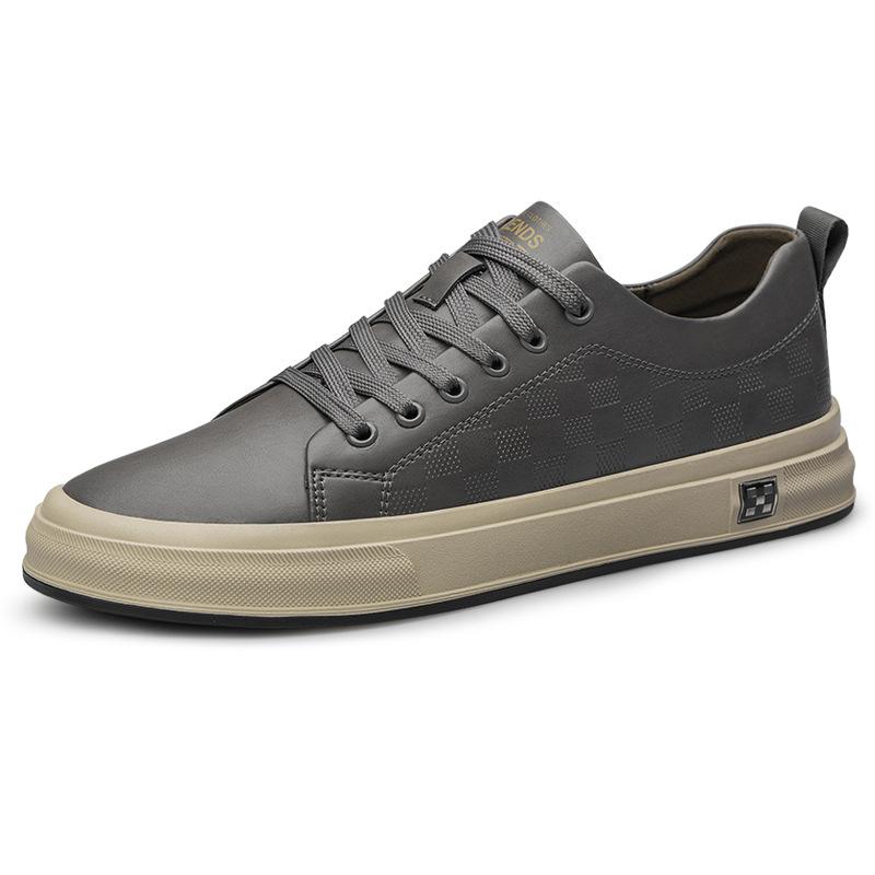 Весенне-летние новые туфли на плоской подошве на шнуровке, кожаная повседневная обувь большого размера, мужская обувь, внешнеторговая мужская обувь 45 серый