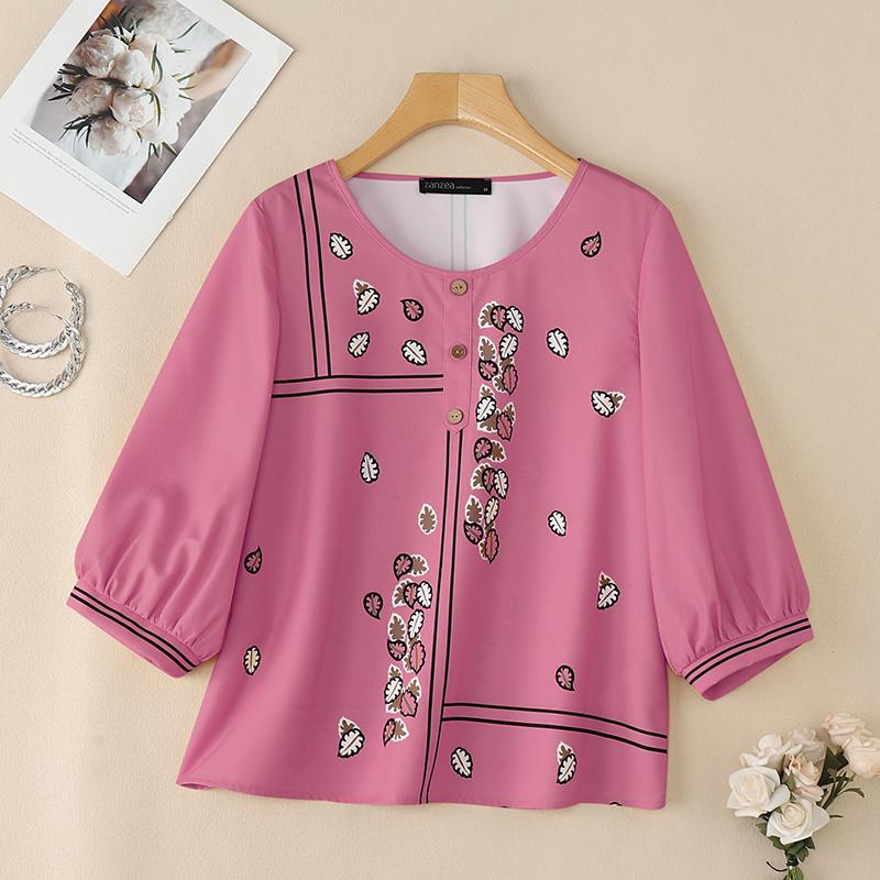 ZANZEA Женская повседневная блузка с V-образным вырезом, рукавом 3/4 и свободным принтом 5XL камео розовый
ZANZEA Женская повседневная блузка с V-образным вырезом, рукавом 3/4 и свободным принтом 5XL камео розовый