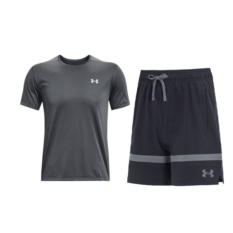 Under Armour Solid Color Comfortable Breathable Pullover Short Sleeve T-Shirt Mid Waist Tied Shorts Casual Sports Set Men sets 1369743-012+1377309-001 M
Under Armour Solid Color Comfortable Breathable Pullover Short Sleeve T-Shirt Mid Waist Tied Shorts Casual Sports Set Men sets 1369743-012+1377309-001 M