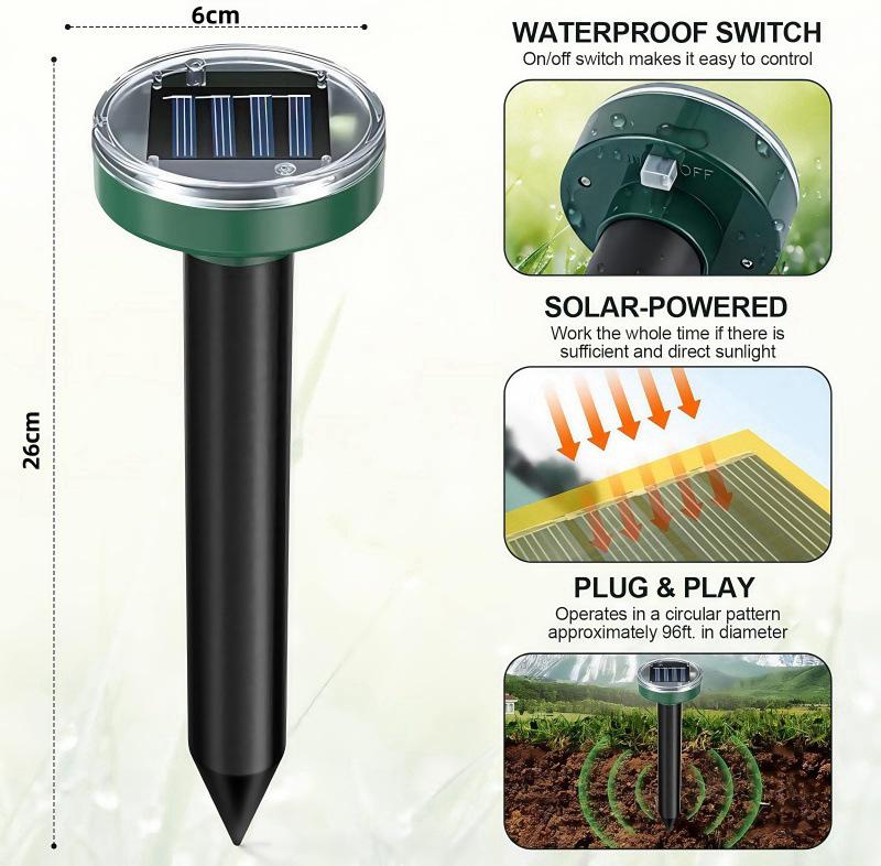 Solar Powered Ultrasonic Pest Repeller for Mice and Snakes
Solar Powered Ultrasonic Pest Repeller for Mice and Snakes