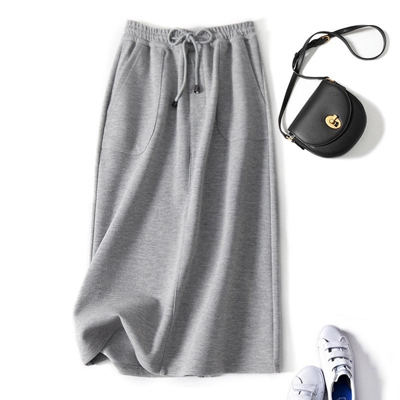 Casual Sports Drawstring Tie Elastic Waist Rear Slit Skirt L 
Casual Sports Drawstring Tie Elastic Waist Rear Slit Skirt L