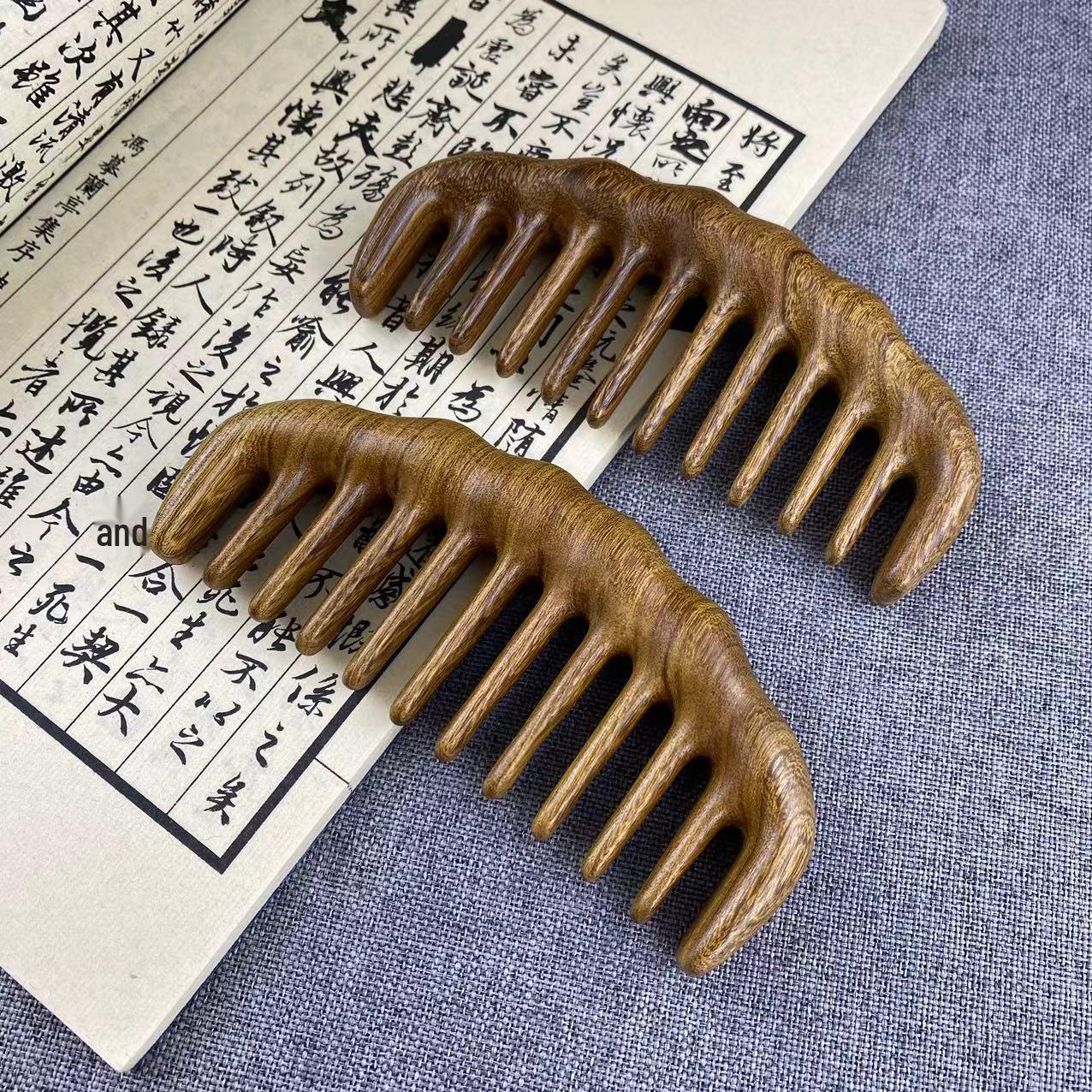Sandalwood Wave Wide-Tooth Massage Comb with Engraved Logo - Fluffy, Large Crescent Design
Sandalwood Wave Wide-Tooth Massage Comb with Engraved Logo - Fluffy, Large Crescent Design