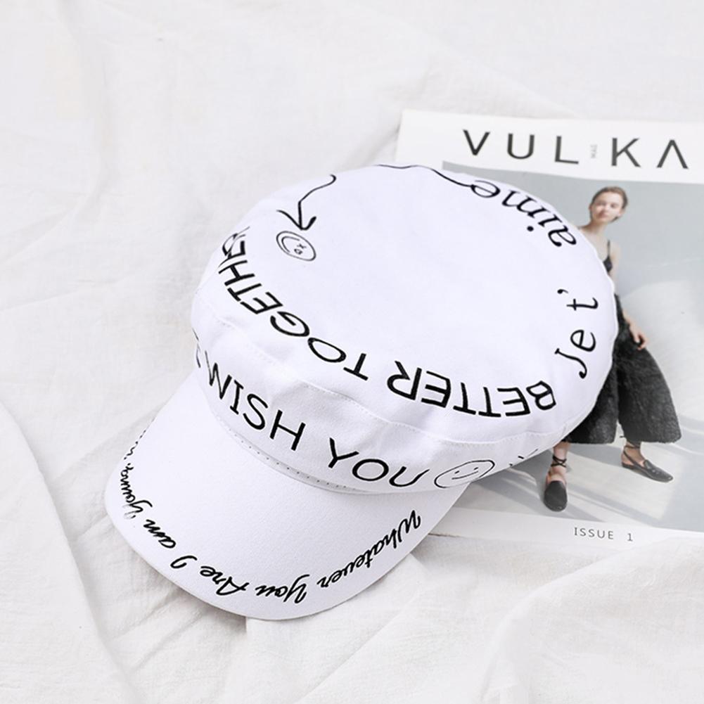 Women Octagonal Letters Printed Plain Weave Beret Flat-Topped Hat Cap white One size#1
Women Octagonal Letters Printed Plain Weave Beret Flat-Topped Hat Cap white One size#1