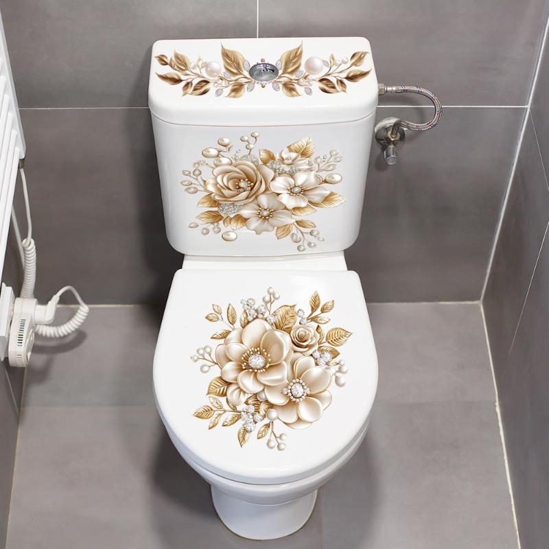 3D Gold Floral Toilet Decor Stickers - Self-Adhesive Waterproof Decals for Bathroom Makeover
3D Gold Floral Toilet Decor Stickers - Self-Adhesive Waterproof Decals for Bathroom Makeover