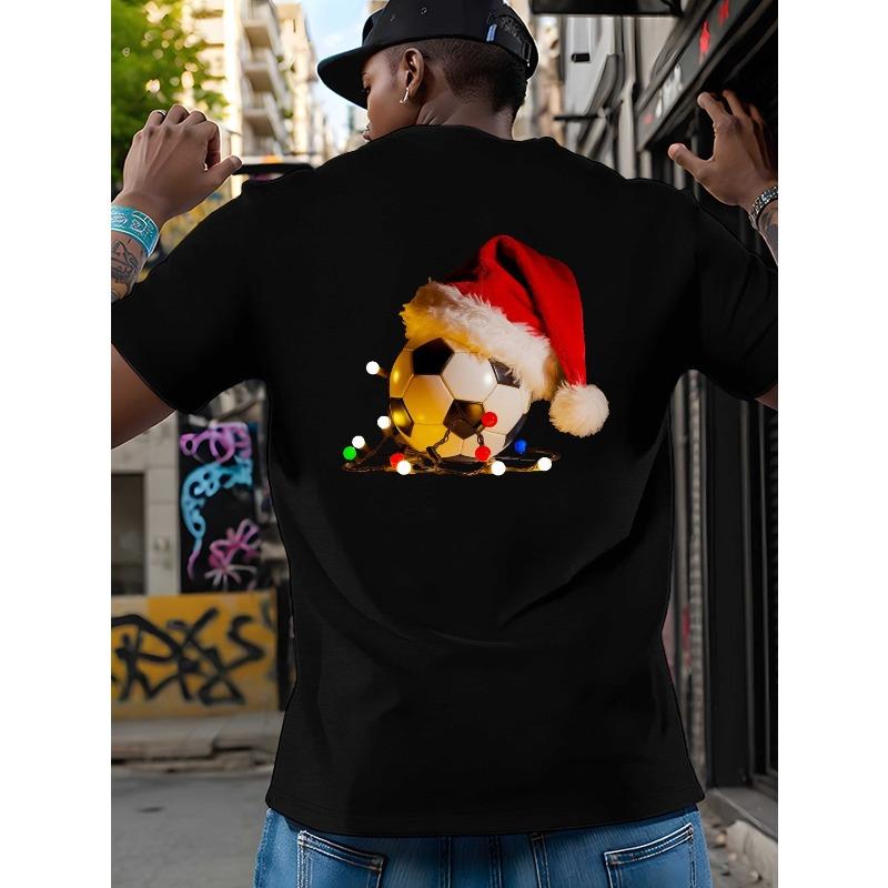 European sizes Men s Santa Soccer Ball Christmas T-Shirt - Soccer-Themed Santa with Footballs & Holly Print, Casual Short Sleeve Round Neck Tee 4XL
European sizes Men s Santa Soccer Ball Christmas T-Shirt - Soccer-Themed Santa with Footballs & Holly Print, Casual Short Sleeve Round Neck Tee 4XL