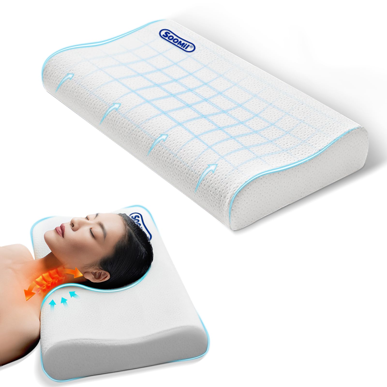 от сна Soomil No Neck Memory Foam Sleeping Side Sleeping Fits Neck и два уровня сна Neck Neck Supports Head and Servical Snoring белый
от сна Soomil No Neck Memory Foam Sleeping Side Sleeping Fits Neck и два уровня сна Neck Neck Supports Head and Servical Snoring белый