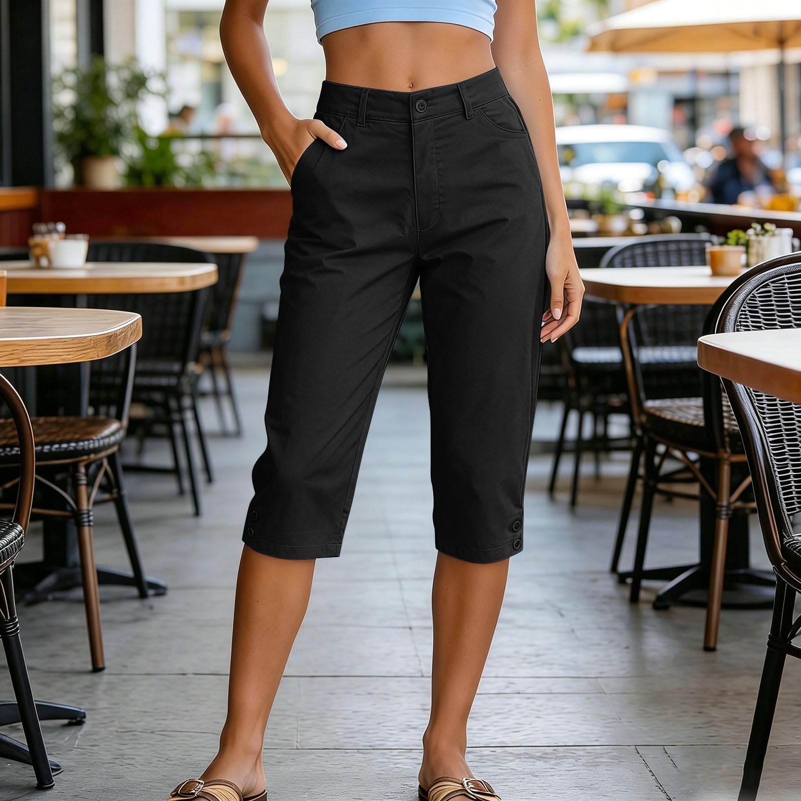 Women s High Waist Loose Fit Pocketed Wide Leg Hiking Capri Shorts Casual Outdoor Mid Length Bottoms S чёрный
Women s High Waist Loose Fit Pocketed Wide Leg Hiking Capri Shorts Casual Outdoor Mid Length Bottoms S чёрный