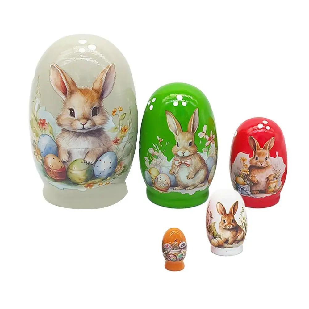 Wooden Nesting Dolls, 5-Piece Hand-Painted Russian Style Spring Rabbit Figurine for Dining Table Holiday Home N5J7
Wooden Nesting Dolls, 5-Piece Hand-Painted Russian Style Spring Rabbit Figurine for Dining Table Holiday Home N5J7