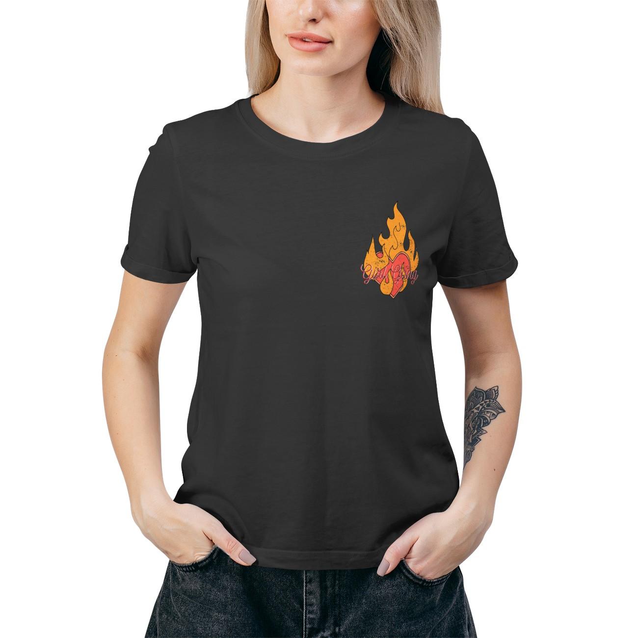 Футболка Flaming Heart Design, удобная женская футболка, футболка с коротким рукавом и круглым вырезом S чёрный
Футболка Flaming Heart Design, удобная женская футболка, футболка с коротким рукавом и круглым вырезом S чёрный