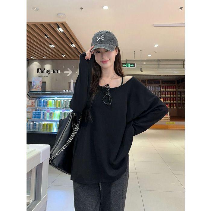 Chic Off-Shoulder Long Sleeve Women s T-Shirt – New Spring Loose Fit Medium чорний
Chic Off-Shoulder Long Sleeve Women s T-Shirt – New Spring Loose Fit Medium чорний
