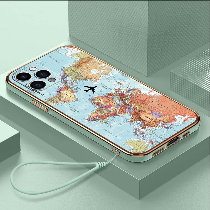 Роскошный чехол для телефона из ТПУ с ремешком для iPhone 6 6s 7 8 Plus SE XR XS 11 12 13 14 15 Pro Max, мягкие чехлы A29, художественная обложка с картой мира
Роскошный чехол для телефона из ТПУ с ремешком для iPhone 6 6s 7 8 Plus SE XR XS 11 12 13 14 15 Pro Max, мягкие чехлы A29, художественная обложка с картой мира