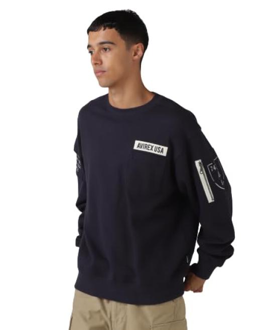 Avirex FATIGUE CREWNECK SWEAT, Men s, M, 120, Navy, 783-3932004 
Avirex FATIGUE CREWNECK SWEAT, Men s, M, 120, Navy, 783-3932004