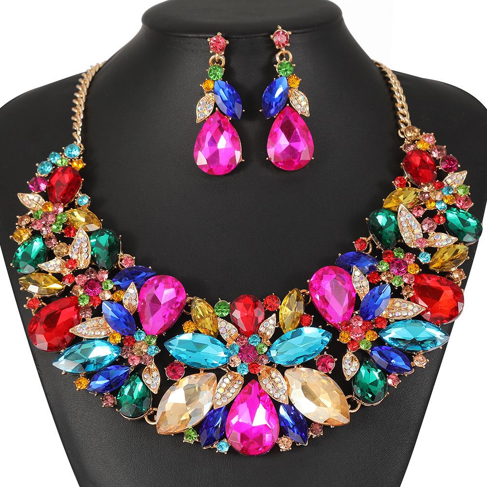 2026 Luxury Necklace Earrings Two-piece Full Diamond Fashion Chain Bridal Dress Wedding Banquet Accessories Women 45CM різнокольоровий
2026 Luxury Necklace Earrings Two-piece Full Diamond Fashion Chain Bridal Dress Wedding Banquet Accessories Women 45CM різнокольоровий