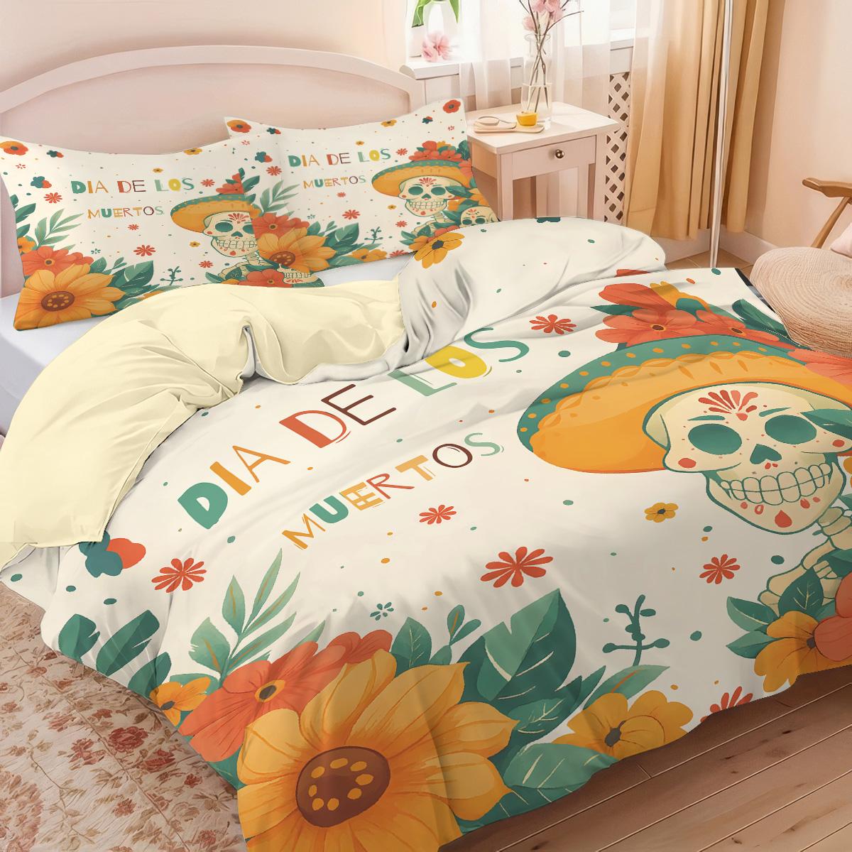 3pc Halloween Skeleton Print Chipless Holiday Bedding Set Soft and Comfortable Bedroom Dormitory Multiple Sizes Machine Washable 135x200cm-EU-Single&set
3pc Halloween Skeleton Print Chipless Holiday Bedding Set Soft and Comfortable Bedroom Dormitory Multiple Sizes Machine Washable 135x200cm-EU-Single&set