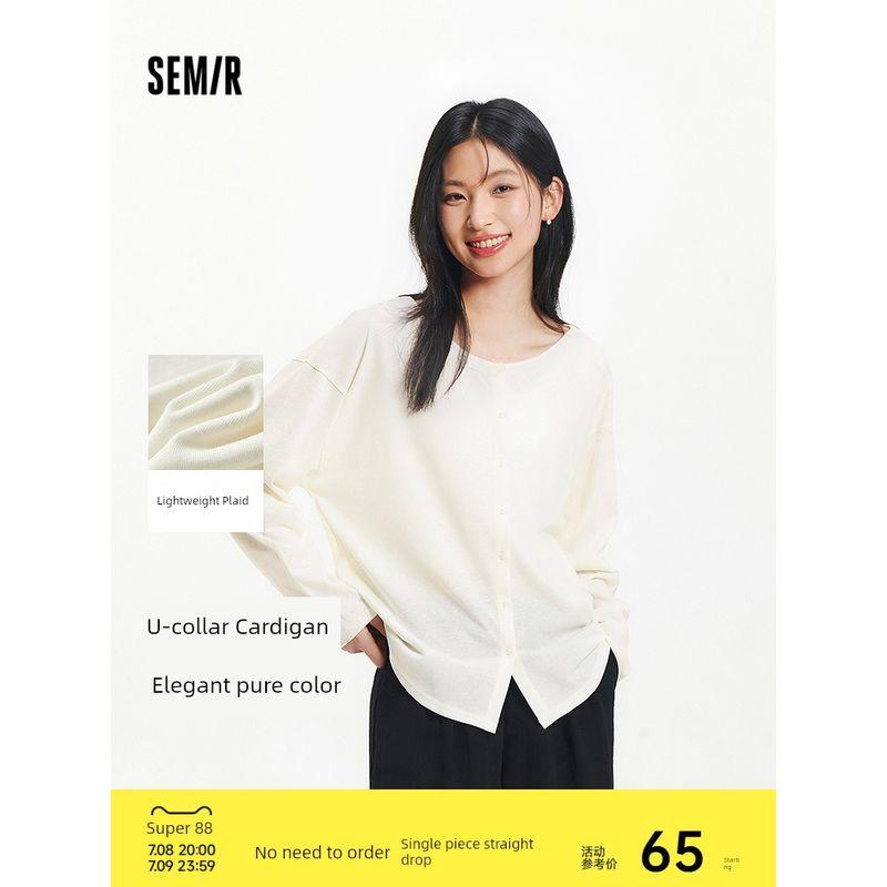 Senma Long sleeves Shirt Women U Collar Solid Cardigan Simple Temperament 2025 New Summer Loose Drop Shoulder Clothes Gentle Ice Blue 80915 160/84A/M
Senma Long sleeves Shirt Women U Collar Solid Cardigan Simple Temperament 2025 New Summer Loose Drop Shoulder Clothes Gentle Ice Blue 80915 160/84A/M