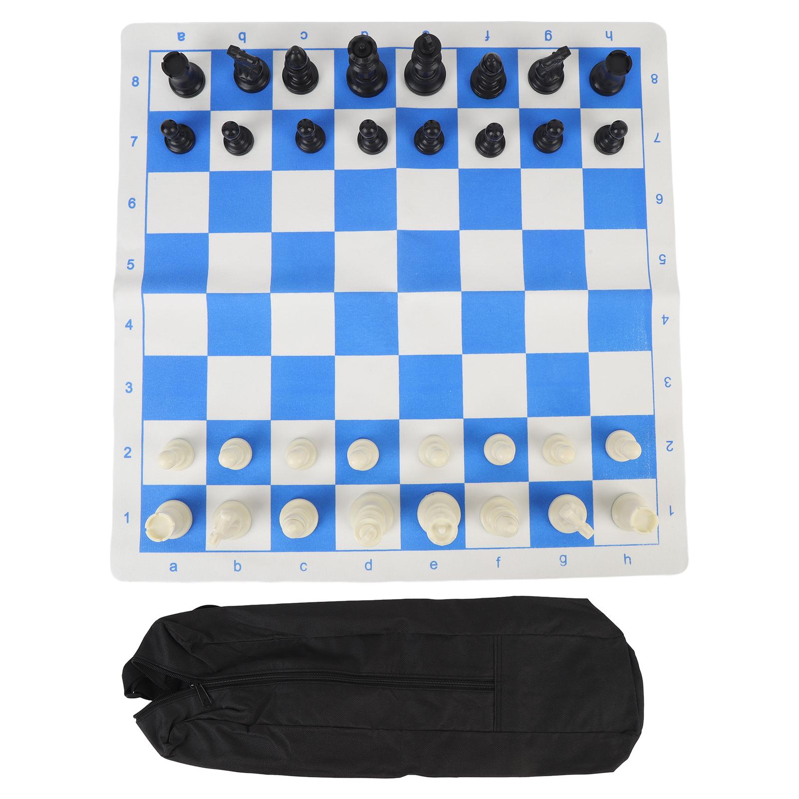International Chess Set 95mm King Plastic Chess Pieces 50cm PU Leather Blue White Grid Board with
International Chess Set 95mm King Plastic Chess Pieces 50cm PU Leather Blue White Grid Board with