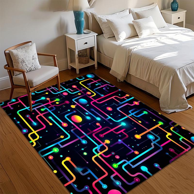 Game Room Rug Neon Circuit Board Carpet for Living Room Non Slip Parlour Sofa Large Area Rug Bedroom Kid Play Room Floor Mat 40x60CM
Game Room Rug Neon Circuit Board Carpet for Living Room Non Slip Parlour Sofa Large Area Rug Bedroom Kid Play Room Floor Mat 40x60CM
